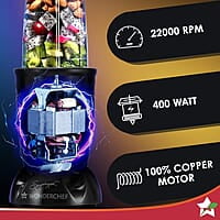 Wonderchef 400 Watt Nutri-Blend Juicer Mixer Grinder (Black)