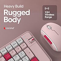 Coconut Diamond Rechargeable Wireless Keyboard & Mouse Combo (Multi-Device Support, 1 Year Warranty)