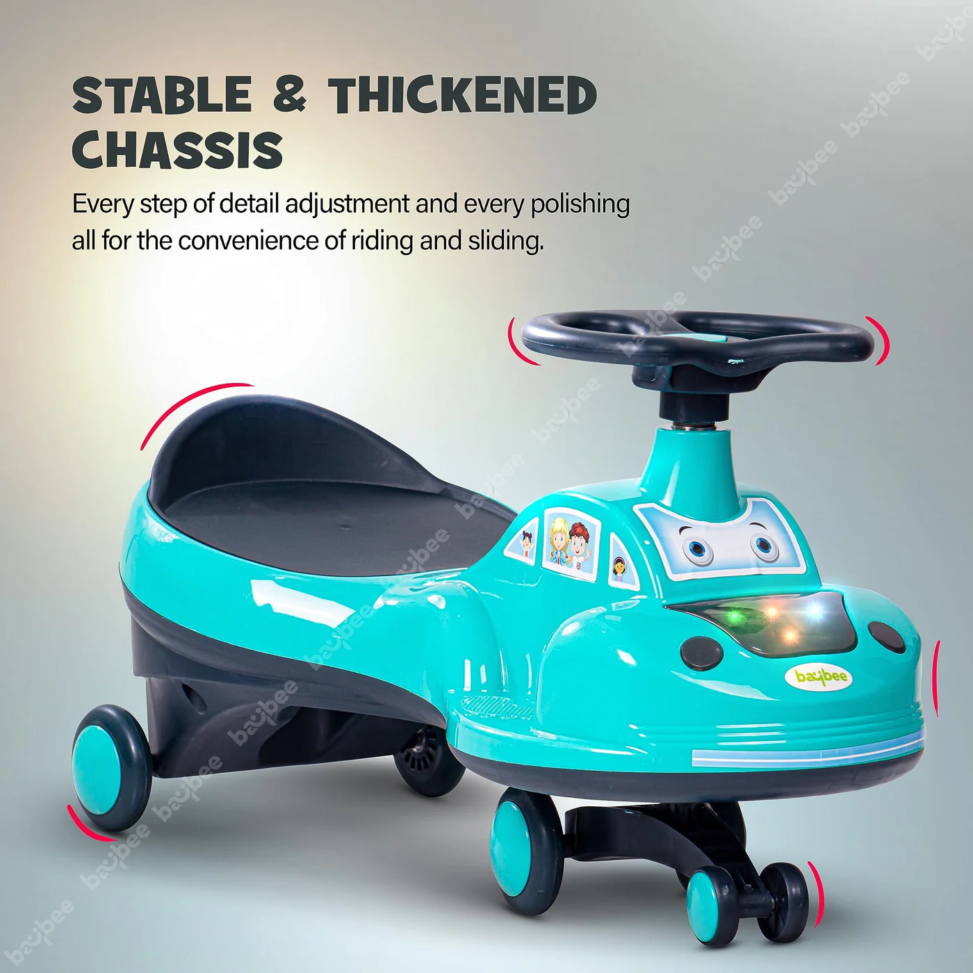 Baybee Flare Magic Swing Cars for Kids with PP Wheels- Blue Baybee Flare Magic Swing Cars for Kids with PP Wheels- Blue
