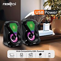 Frontech SPK-0004 multimedia speakers deliver rich, clear sound with sleek design—perfect for desktops, laptops, and home entertainment.