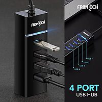 Frontech USB HUB NC-0017 features multiple high-speed USB ports, compact design, and plug-and-play ease for expanding device connectivity.