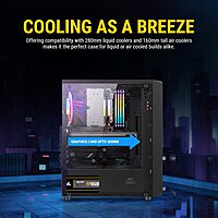 Ant Esports Elite 1100 Mid Tower Gaming Cabinet Black | ATX M-ATX ITX | 4 Rainbow Fans