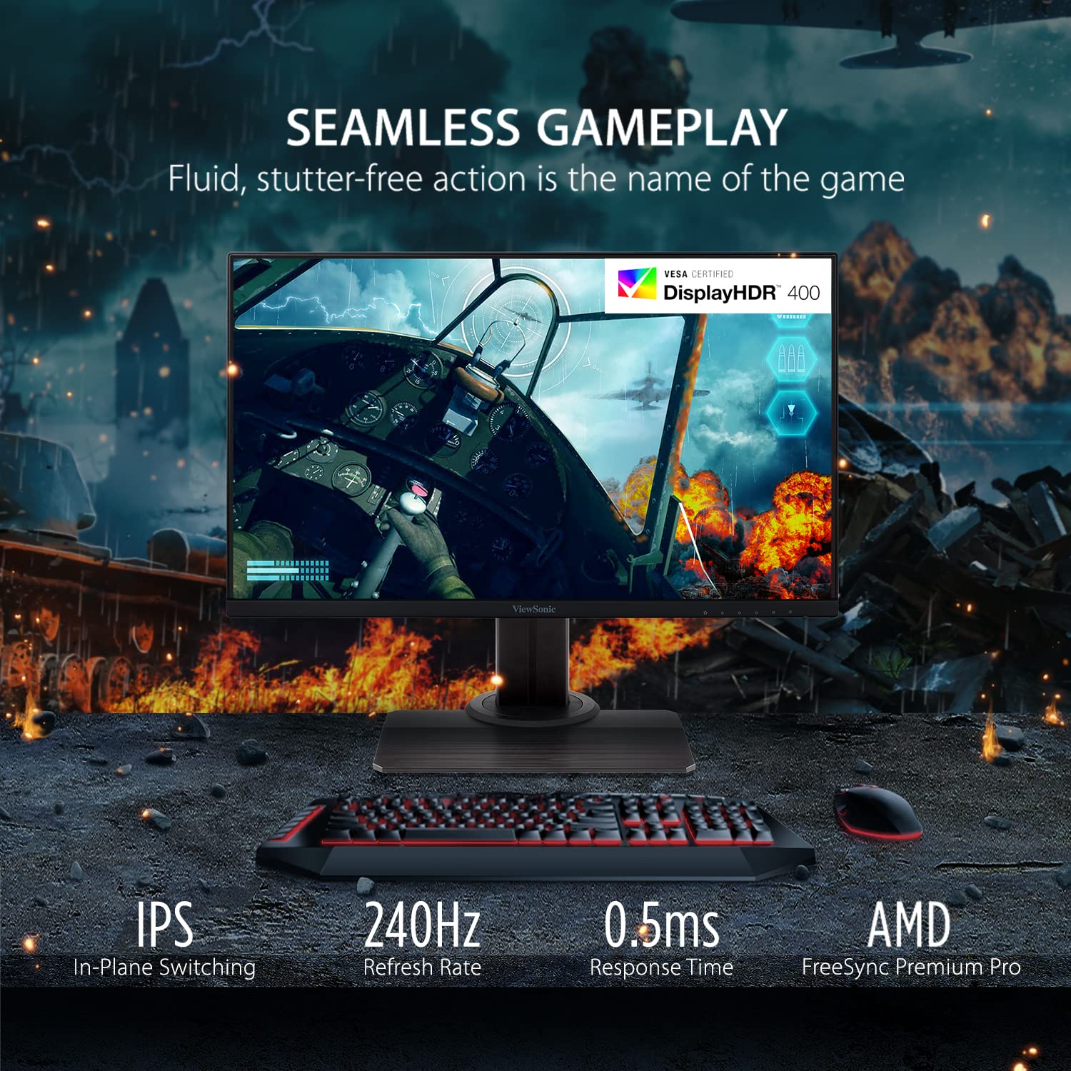 ViewSonic 24" Gaming Monitor,240Hz, 0.5ms MPRT, XG2431