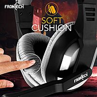 Frontech HF-3447 – Wired multimedia headphone with clear sound, adjustable headband, and soft ear cushions for all-day comfort.
