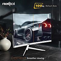 Frontech MON-0077 – 24" curved borderless monitor with vibrant display, 60.45cm screen, and ultra-slim bezels for immersive viewing.