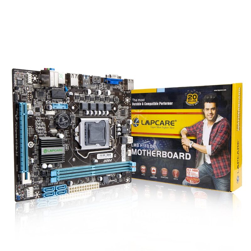 Lapcare H110 Motherboard – LGA 1151 Socket | Intel H110 Chipset | DDR4 Support | ATX Form Factor | High Stability Desktop Board