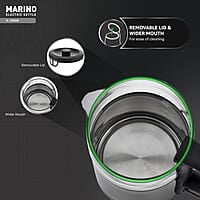 Havells MARINO Low Noise Glass Electric Kettle 1L 1200W Borosilicate Glass inner & Cool Touch Outer Body