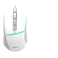 ‎​Geonix Vintage M8 Wired Gaming Mouse, 6 Buttons, Rainbow Backlight, Milky White-RM-179