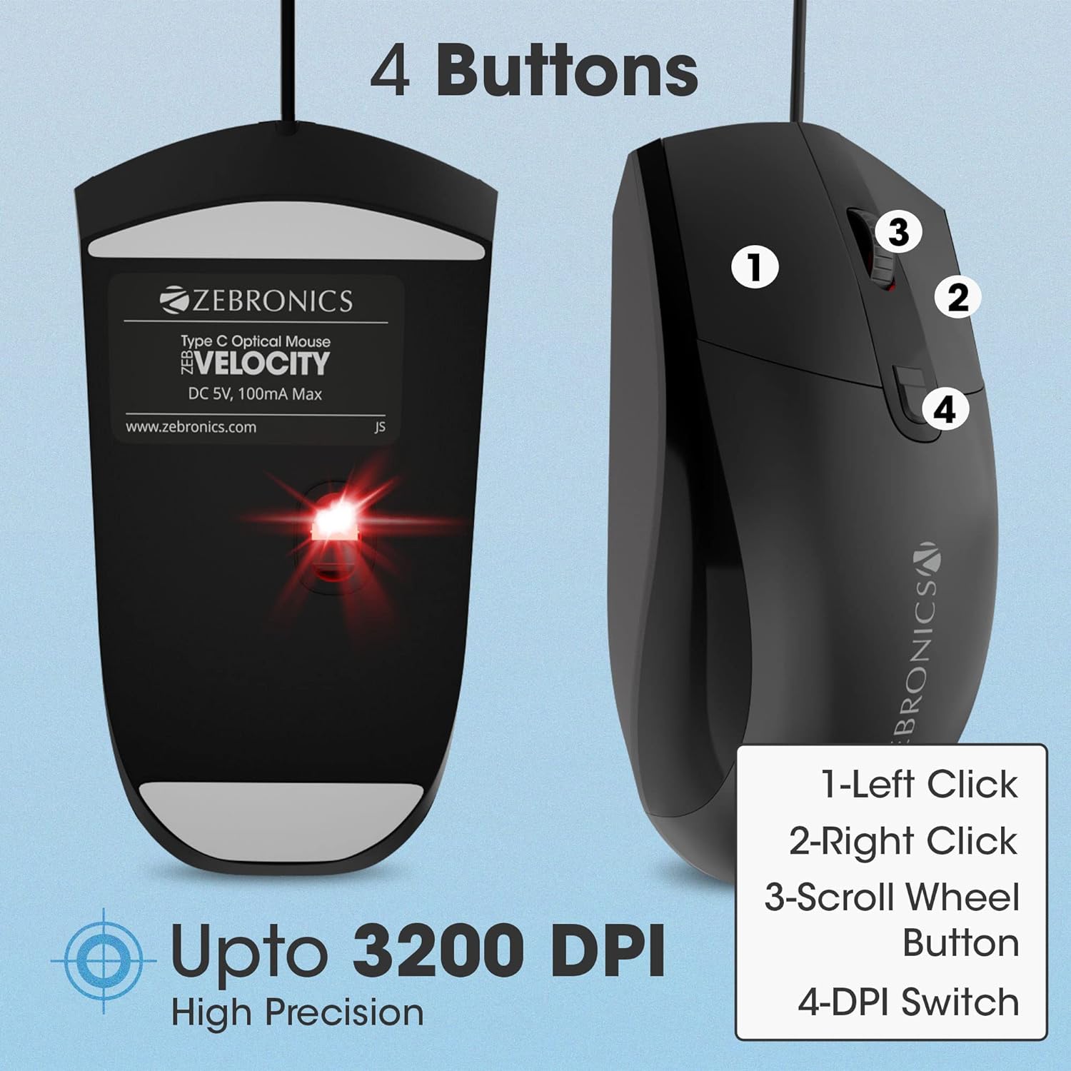 Zebronics Velocity Type C Mouse Zebronics Velocity Type C Mouse