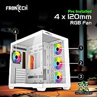 Frontech FT-4381 White Mid-Tower Gaming Case RGB