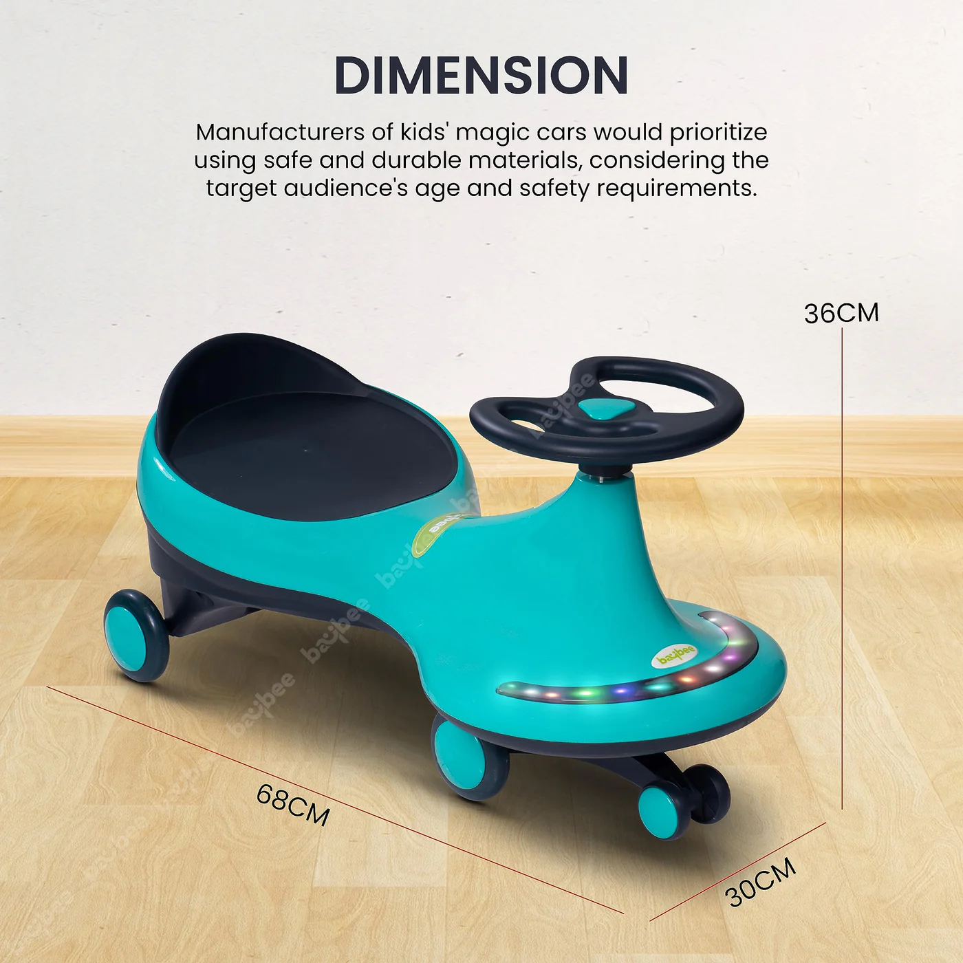 Baybee Trix Go Kids Magic Swing Cars for Kids-Green Baybee Trix Go Kids Magic Swing Cars for Kids-Green