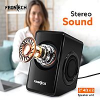 Frontech SPK-0001 multimedia speakers deliver clear, powerful sound with sleek design—perfect for desktops, laptops, and home entertainment.