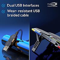 Fugen RGB Laptop Cooling Pad – 12 RGB | LED Display | Dual USB | Up to 17 Inch