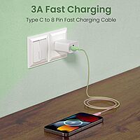 Portronics Hue X – 20W Type-C to Lightning Cable, vibrant Green+Pink design, fast charging, durable build, perfect for iPhone and iPad, stylish and functional, ideal for everyday use.