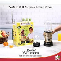 Wonderchef Nutri-blend Mixer Champagne, Grinder & Blender 400W 22000 RPM 2 Unbreakable Jars