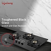Lifelong 3 Gas Burner Top - 3 Burners Hob Top Gas Stove with Automatic Ignition - Toughened Glass top Gas Stove