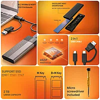 Techie NVMe SSD Enclosure USB 3.1 - TCMNENC3.1 PRO