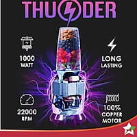 Wonderchef Nutri-Blend Thunder, 22000 RPM Mixer-Grinder, Blender, Stainless Steel 6-Blade 1000W
