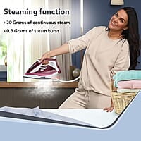AGARO Imperial Steam Iron, 2200W, Ceramic Coated Sole Plate 350 Ml Water Tank