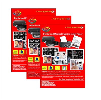 nkjet Paper for Medical Image 3D Scan, Endoscopy Images, Dental Implant, X Ray MRI, Color Doppler, FFA etc A4 Size 130 GSM 50 Sheet Pack X 3 Packler, FFA etc A4 Size 130 GSM 50 Sheet Pack X 3 Pack