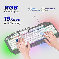 EVM WDKM-612 EnClaw Gaming Keyboard Mouse - Silver White