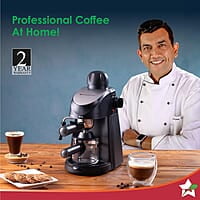 Wonderchef Regenta Espresso Coffee Maker, 5-bar with Steamer, Make Espressos, Cappuccinos & Lattes at Home