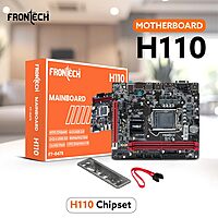 FRONTECH H110 Motherboard (FT-0475) – LGA1151 Socket | Supports 6th/7th/8th Gen CPUs | DDR4 Slots | NVMe Support | HDMI & VGA | USB 3.0