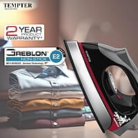 Havells Abs Tempter 1000 Watts Dry Iron Press With Greblon E2 Grade Non-Stick Coated Sole Plate