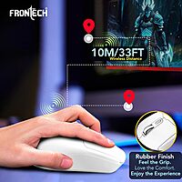 Frontech MS-0058W – Wireless optical mouse with 1000 DPI, ergonomic design, and smooth tracking for precise and comfortable daily use.