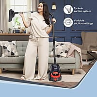 AGARO ICON 1600 Watts Bagless Dry Vacuum 24 kPa Variable Suction with Cyclonic Technology, 1.5L Bagless Bin