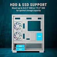 Ant Esports Crystal X3 LCD ARGB White ATX Mid-Tower Case – Tempered Glass | USB-C