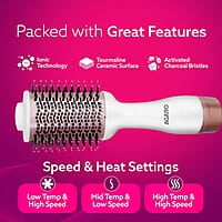 AGARO HV2179 Professional Volumizer Hair Dryer, 24K Gold Styling Surface