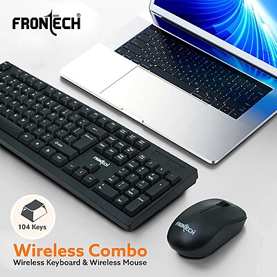 Frontech KB-0028 Wired USB Keyboard – Ergonomic Design | Quiet Keys | Durable Build | Smooth Typing for Everyday Use