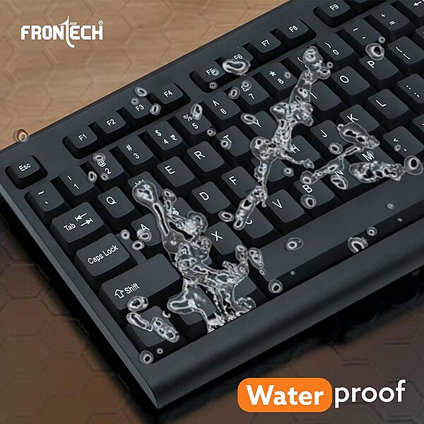 Frontech KB-0032 Wired USB Keyboard – Ergonomic Design | Quiet Keys | Durable Build | Smooth & Comfortable Daily Typing