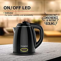 Crompton ActivHot Electric Kettle 1.2 Litres Cool Touch Black