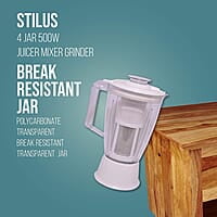 Havells Stilus 500 Watt Juicer Mixer Grinder 4 Jar With 3 Speed Led Indication