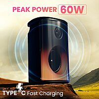 Portronics Dash 8 POR 2244 Bluetooth Speaker – 60W | Karaoke Mic | RGB Lights | Black