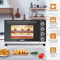 AGARO ROYAL 60 Litres Oven Toaster Griller (OTG), Motorised Rotisserie, Convection, 3 Heating Modes, 3 Function Options, 2000W