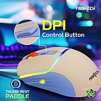 Frontech MS-0105 – Wired optical mouse with 1000 DPI, ergonomic design, and smooth tracking for accurate and comfortable daily use.