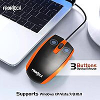 Frontech MS-0046 – Wired optical mouse with 1000 DPI, ergonomic design, and smooth tracking for accurate and comfortable daily use.