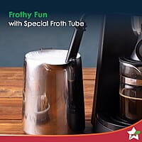 Wonderchef Regenta Espresso Coffee Maker, 5-bar with Steamer, Make Espressos, Cappuccinos & Lattes at Home