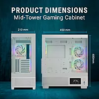 Ant Esports Crystal X3 LCD ARGB White ATX Mid-Tower Case – Tempered Glass | USB-C