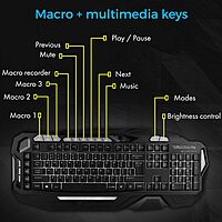 Zebronics Zeb-magnus Keyboard features a sleek design, customizable RGB backlighting, and responsive keys for gaming and typing. Enjoy a comfortable experience with multimedia controls and durability.