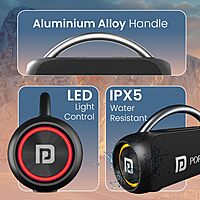 Portronics Radiant 2 POR 2787 Bluetooth Speaker – 30W | Wireless Mic | TWS | RGB | Black