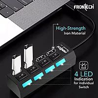 Frontech NC-0033 4-Port USB Hub offers fast data transfer, plug-and-play use, and expanded connectivity for laptops and PCs.