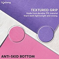 Lifelong Dual Color TPE Material Yoga Mat for Women & Men 6mm Anti-Slip Yoga Mat for Gym Workout Exercise Mat