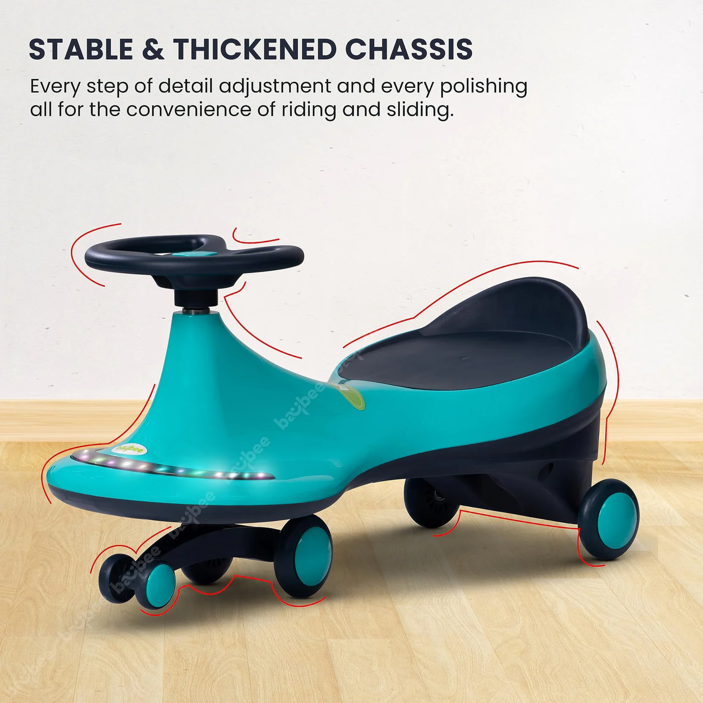 Baybee Trix Go Kids Magic Swing Cars for Kids-Green Baybee Trix Go Kids Magic Swing Cars for Kids-Green