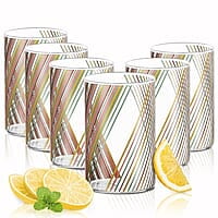 Borosil Artisan Prism 295 ml 6 pcs Set Transparent Drinking Glass |Borosilicate Glass Tumblers for Water, Cold Drinks, Juice| Flame Proof, Microwave & Dishwasher Safe | for Daily use & Gifting