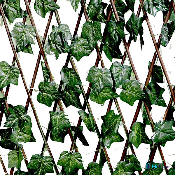 Expandable Wooden Panel Garden Fence with Artificial Leaves for Walls & Ceiling
