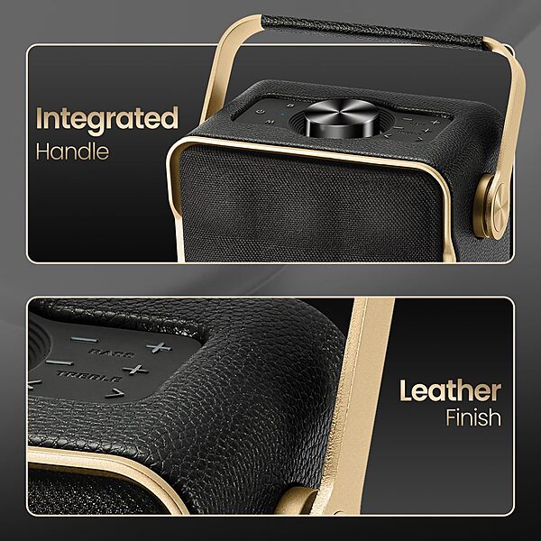 Portronics Harmony II – 60W Bluetooth Speaker, Gold | Powerful Sound, Sleek Design, Deep Bass & Long Battery Life